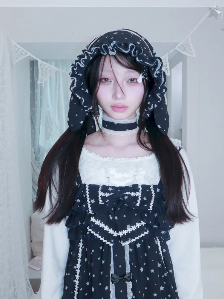 Polka Dot Floral Bud Chiffon Spaghetti Strap Dress【s0000013971】