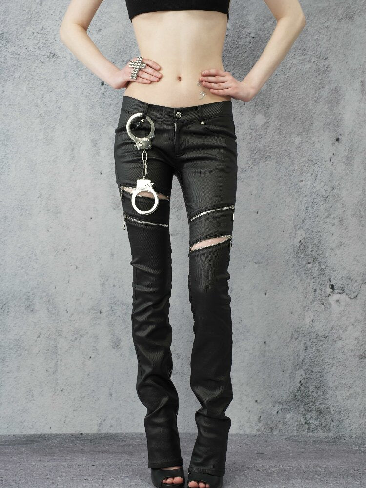Coated Zip Stud Skinny Pants【s0000016943】