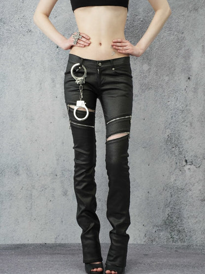 Coated Zip Stud Skinny Pants【s0000016943】