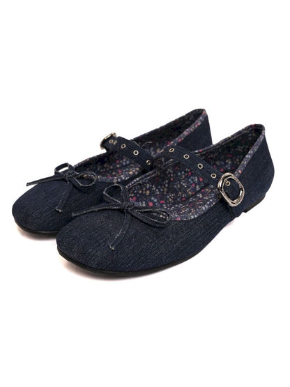 Square head single buckle ballet shoes【s0000013455】