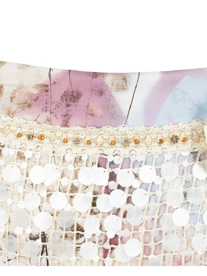 Sequin Flower Psychedelic Skirt【s0000018081】