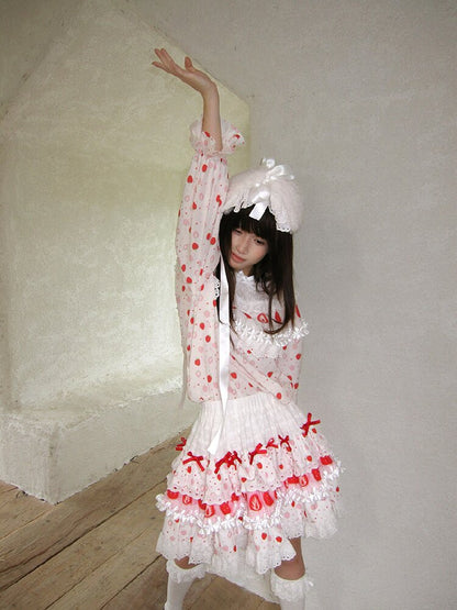 Cake Print Lace Bow Short Skirt【s0000018539】
