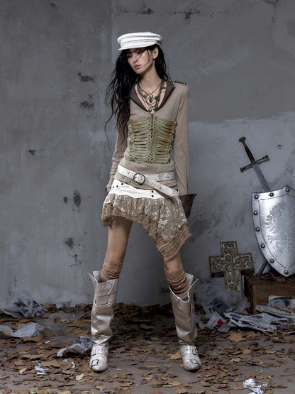 Heavy Work Irregular Piece Culottes【s0000014654】