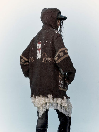 Mohair Wool Knit Cardigan Sweater【s0000011217】