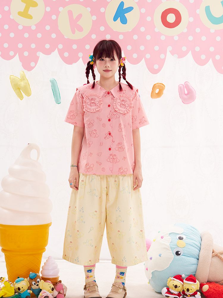 Animal Angel Bunny Collar Pink Shirt【s0000013190】
