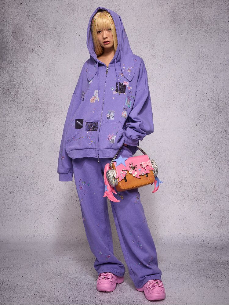 Rhinestone Heavy Duty Sweatpants【s0000018740】