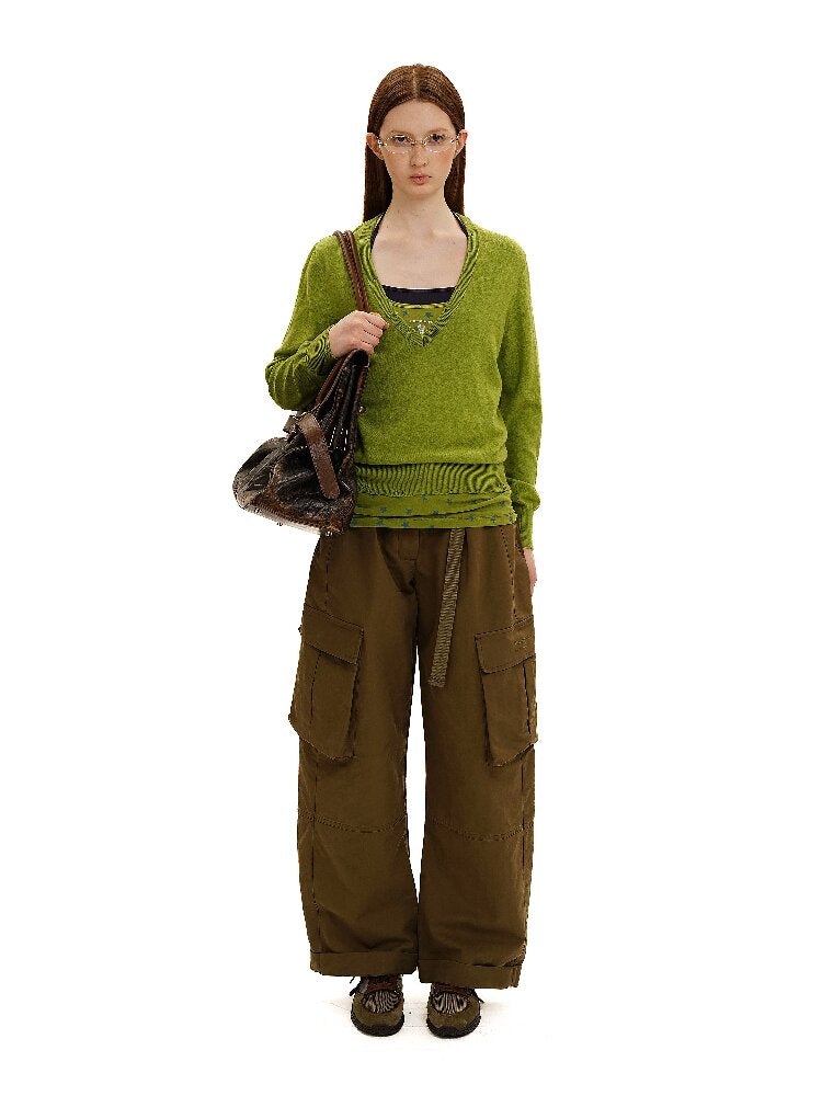 Long Staple Cotton Cargo Trousers【s0000016138】