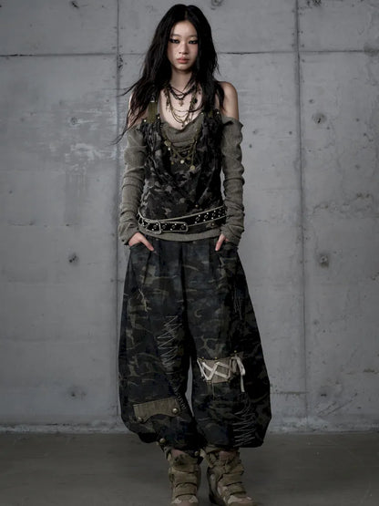 Off-Shoulder Long Sleeve Blouse【s0000014121】