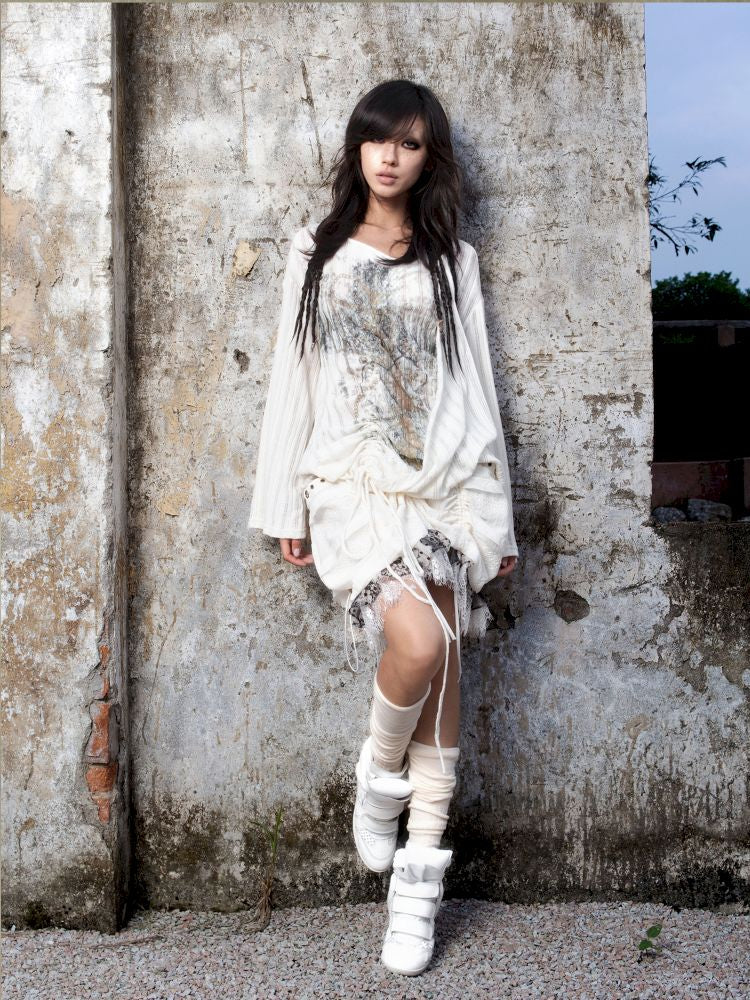 Slim-Fit Printed Long-Sleeve T-Shirt【s0000013899】