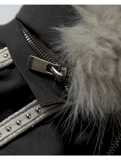 Street Punk Fur Hooded Padded Jacket【s0000014922】