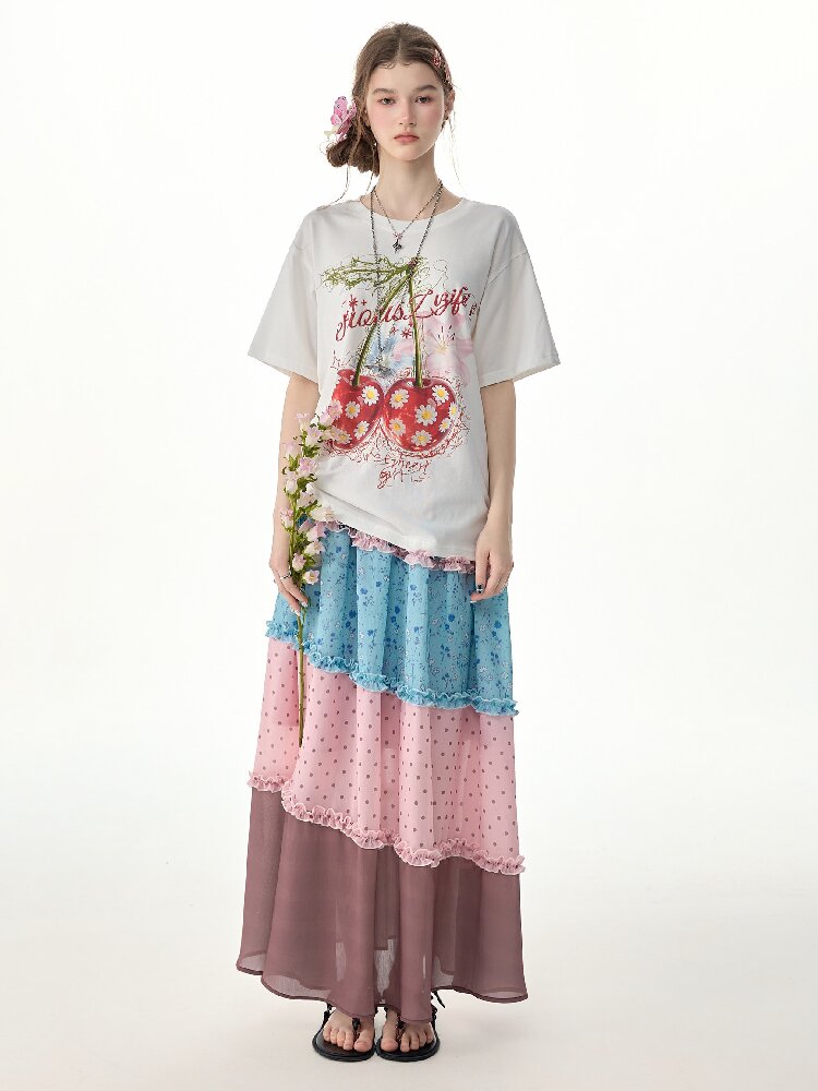 Daisy Cherry Vintage T Shirt【s0000017264】