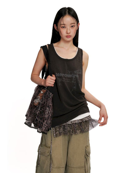 Loose work style sleeveless undershirt tops【s0000012502】