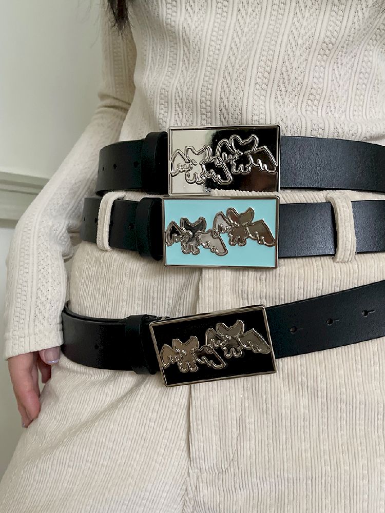 Angel Metal Cowhide Leather Belt【s0000011195】