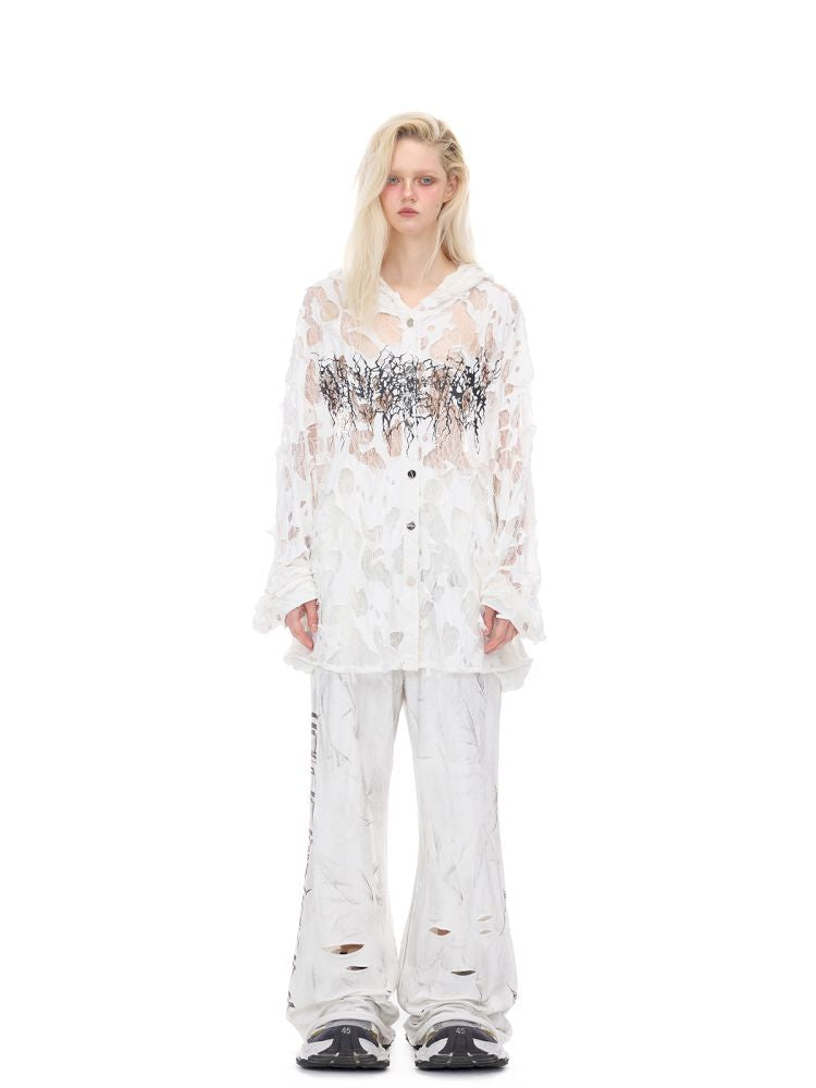 Irregular Hole Rock Punk Loose Pants【s0000012986】