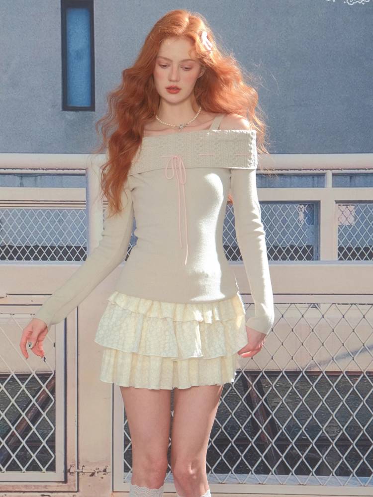 Off-Shoulder Straight-Neck Strapless Fitted Top【s0000014353】
