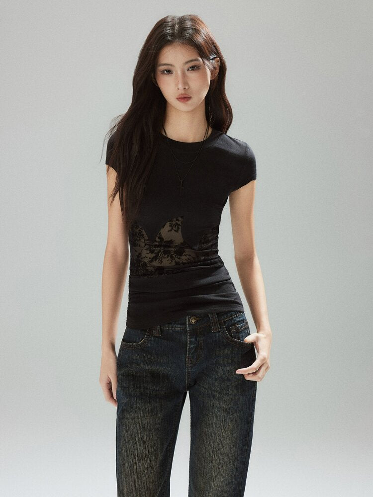 Two-Color Panelled Lyocell Top【s0000015596】