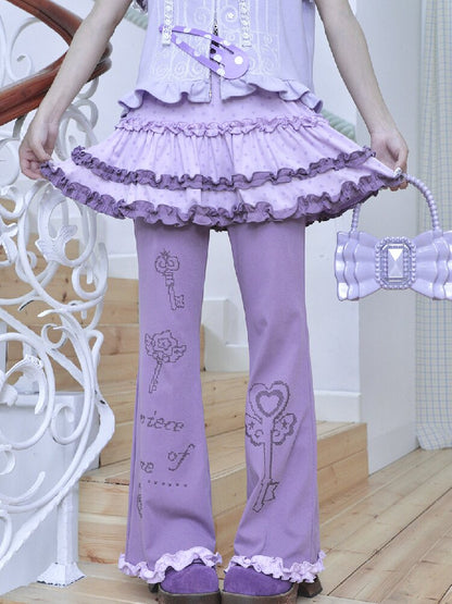 Quirky Girl Fake Two Pieces Cake Skirt Pants【s0000017472】