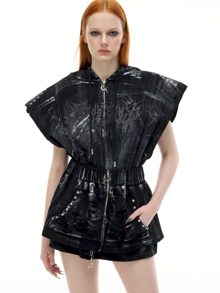 Cat-Ear Rock Punk Sleeveless Y2K Jacket【s0000014016】