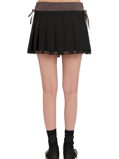 Hem Layered Mesh Pleated Skirt【s0000013431】