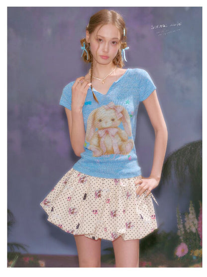 Rabbit Polka Dot Bud Pocket Skirt【s0000016624】