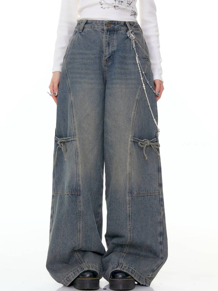 Straight Wide-Leg Denim Pants【s0000014356】