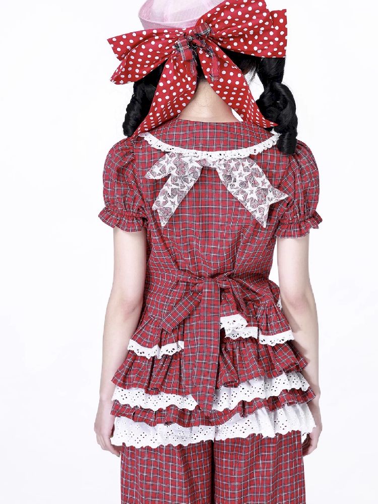 Plaid Short Sleeve Blouse【s0000012189】