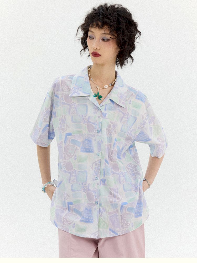 Full-print short-sleeved shirt【s0000012950】