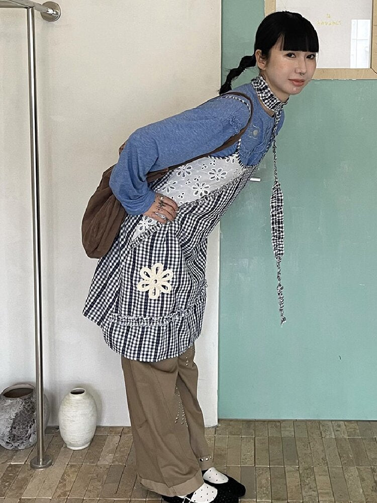 Plaid Suspender Patchwork Dress【s0000015849】