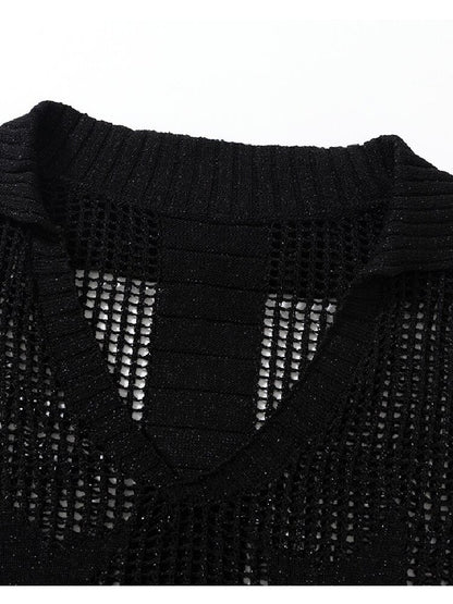 Hollow Star Mid Sleeve Knit Sweater【s0000016994】