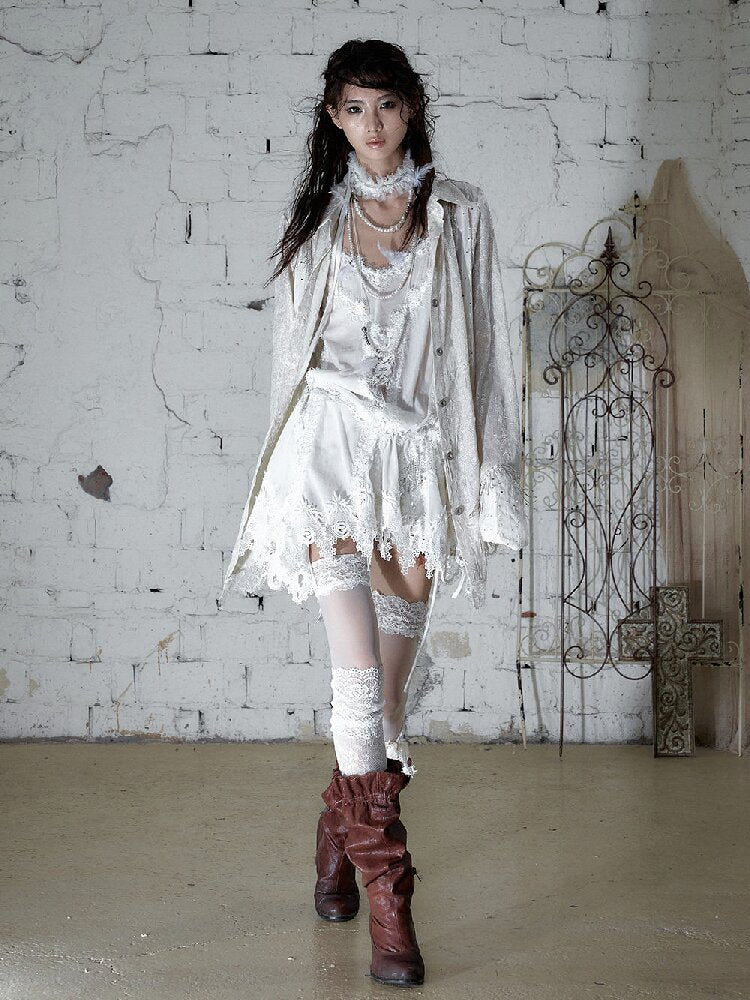 Baroque Chain Satin Long Shirt【s0000017240】