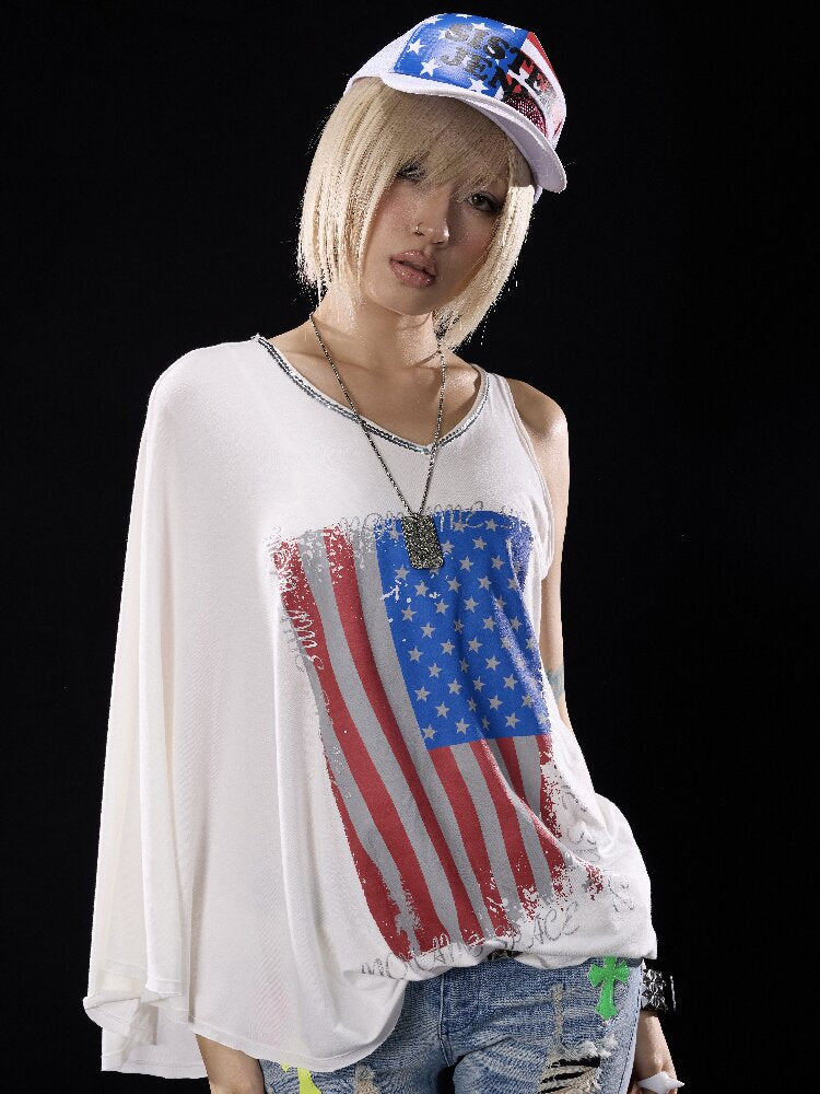 Drape Asymmetrical Sequin T-Shirt【s0000018507】