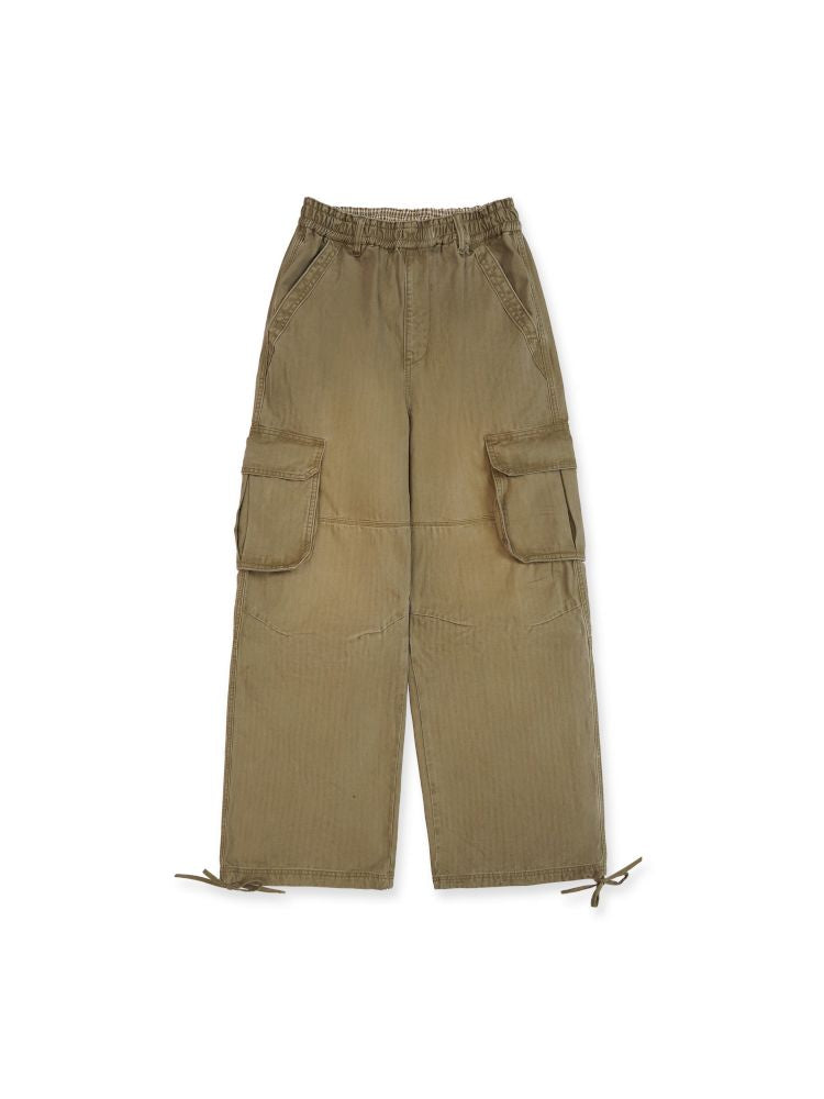 Drawstring Peplum work pants【s0000012494】