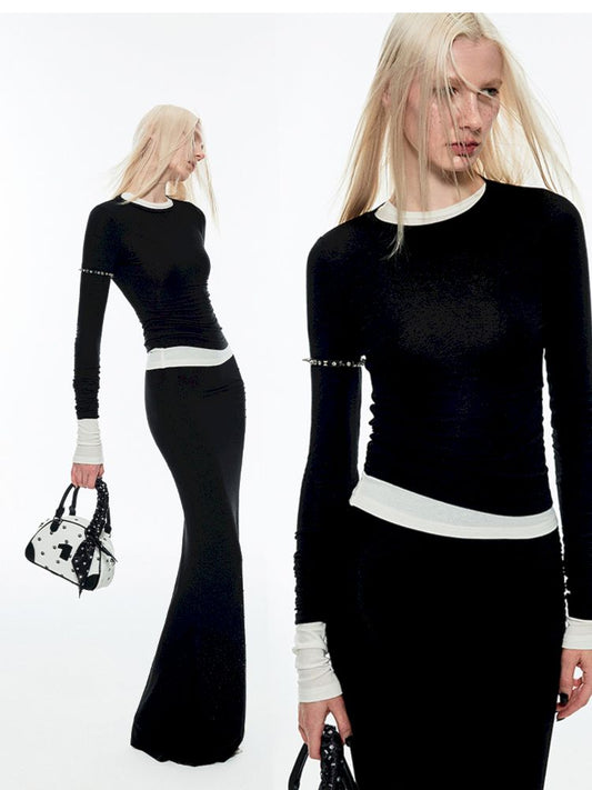 Basic Round Neck Rhinestone T【s0000006284】