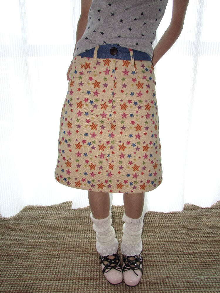 Candy Star Twill A-Line Skirt【s0000018674】