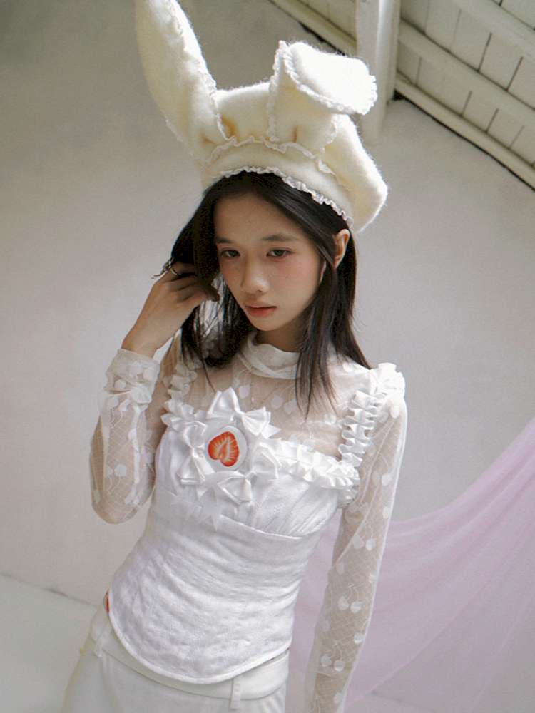 Cherry Jacquard High-Neck Base Shirt【s0000014937】