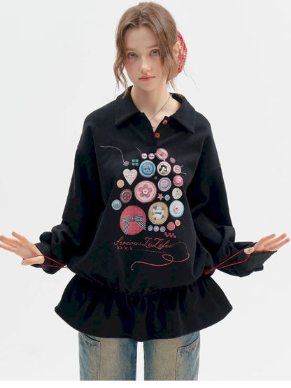 Neck Waist Slimming Sweatshirt【s0000012217】