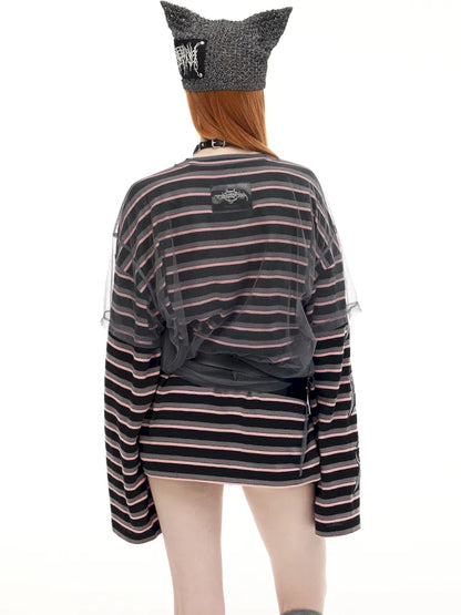 Authentic Two-Piece Striped T-Shirt【s0000014009】