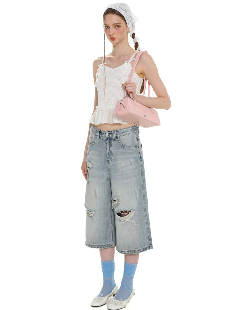 Wide-leg design sense eight jeans【s0000008629】