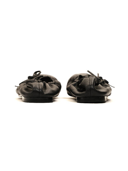 Leather Diagonal Bow Ballet Flats【s0000017935】