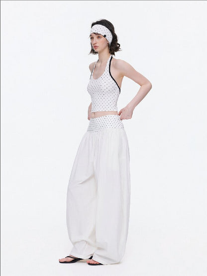 Backless Bandeau Wide Waist Pants【s0000015920】
