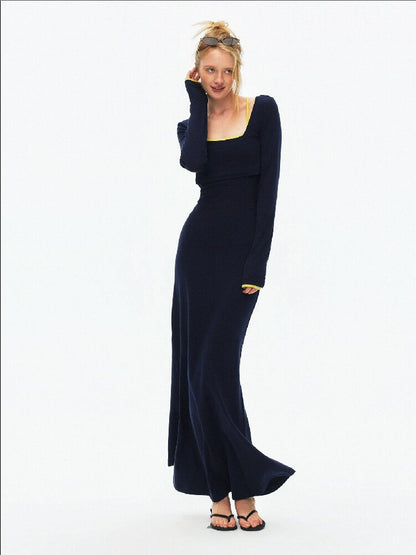 Knit Contrast Edge Camisole Dress【s0000015917】
