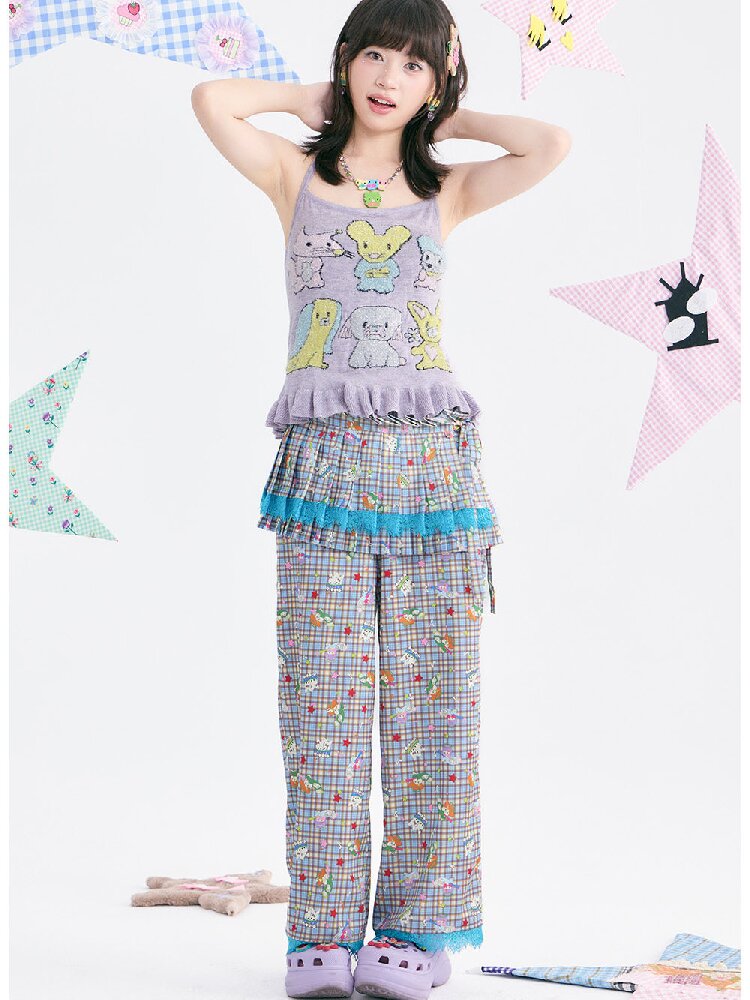 Taro Purple Ruffle Halter Overalls【s0000018372】