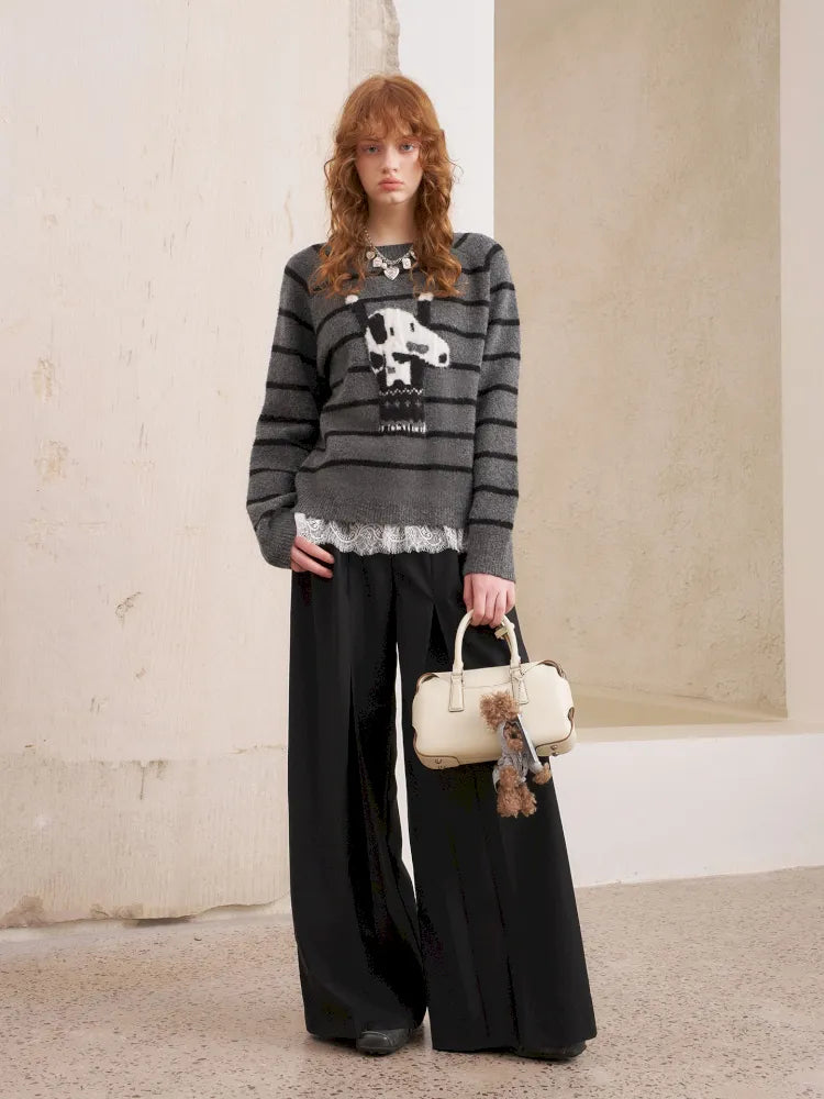 Long-Sleeve Knit Pullover Sweater【s0000014087】