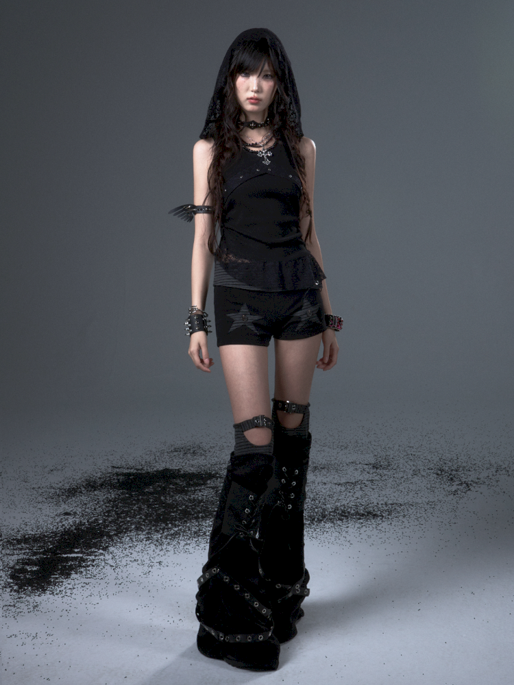 Knit Strappy Flared Legwarmers【s0000012443】