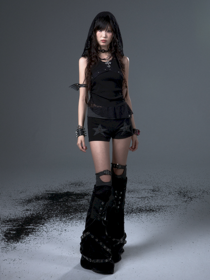 Knit Strappy Flared Legwarmers【s0000012443】