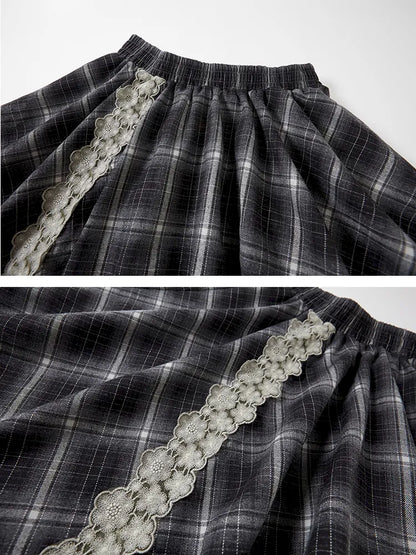 Lace Patchwork Skirt A-Line Mini Skirt【s0000014066】