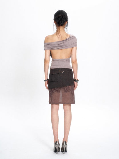 Color Block Patchwork Midi Skirt【s0000017656】