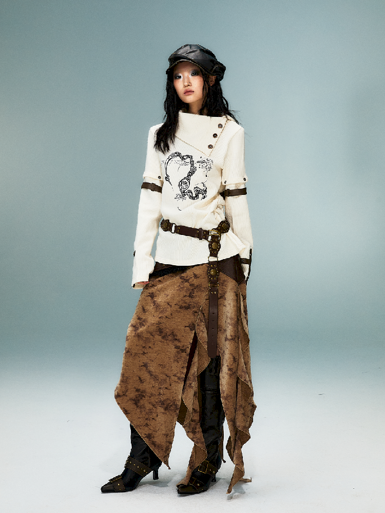 탈착식 긴 슬리브 니트 탑 [S0000011482]