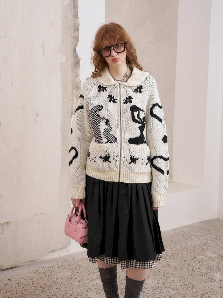 Fair Isle Autumn Knit Cardigan Jacket【s0000014388】