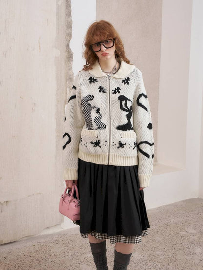 Fair Isle Autumn Knit Cardigan Jacket【s0000014388】